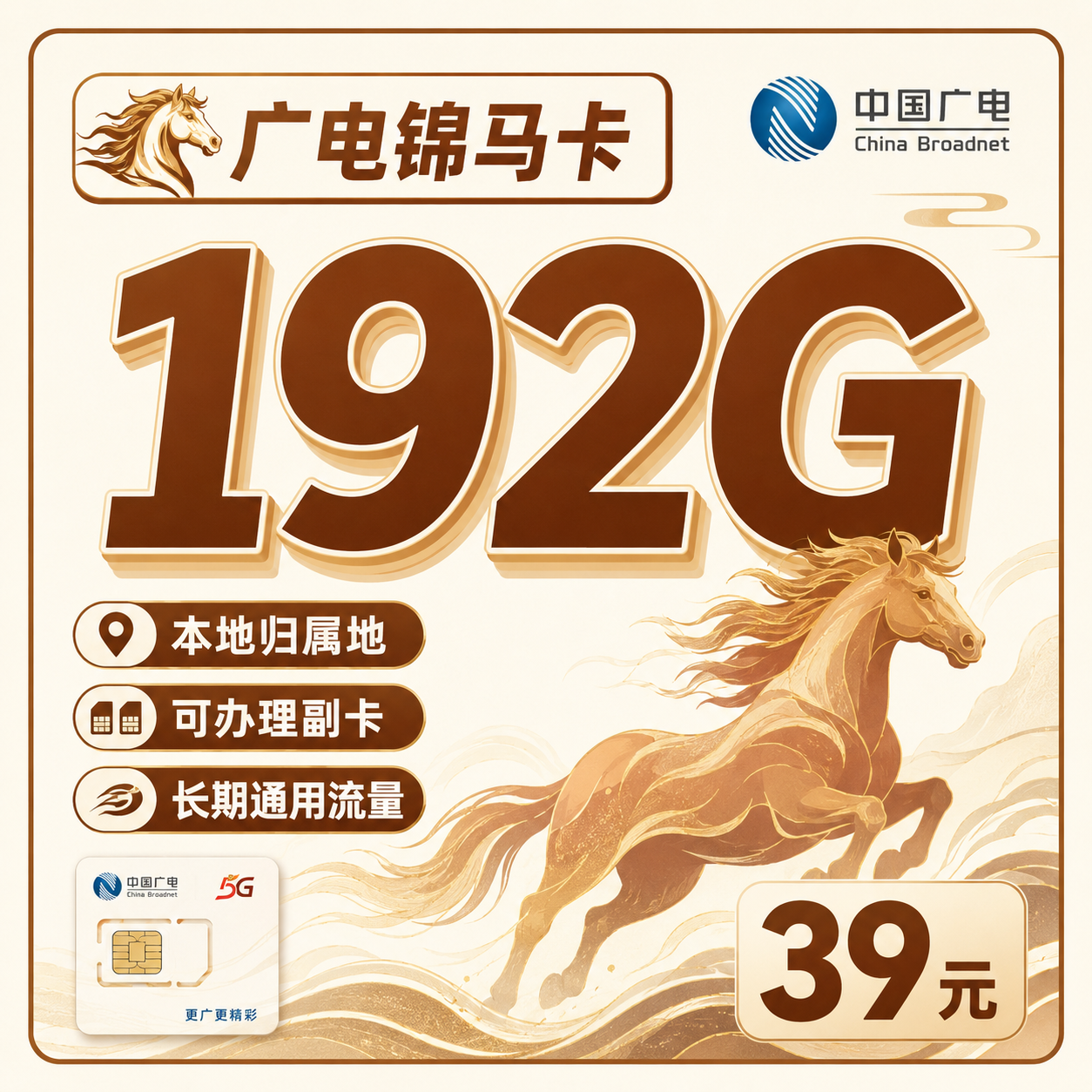 广电锦马卡39元192G